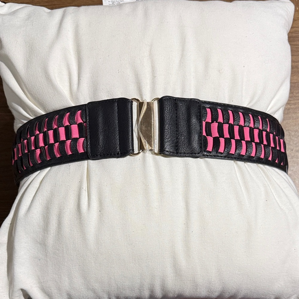 Black and Pink Woven Belt